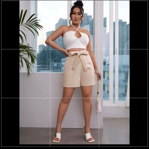 NWOT SHEIN Belted PU Leather Shorts